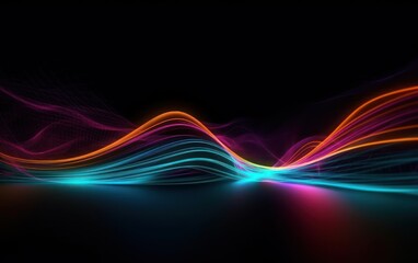 Abstract wallpaper with colorful neon line