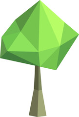 Abstract low poly tree icon isolated. Geometric polygonal style. 3d low poly.