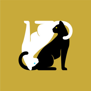 Karma gatti fondo oro, bianco e nero