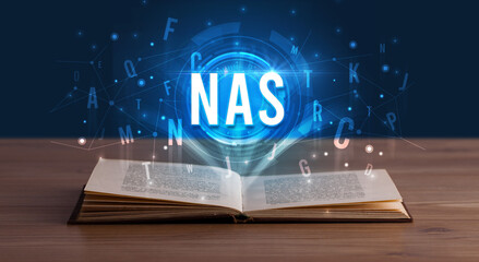Technology abbreviation coming out from an open book