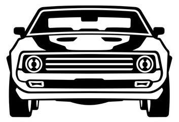 Classic Car Front SVG,  Muscle Car SVG, Sports Car SVG, Car SVG, Retro car SVG, Car silhouette, Car Icon Silhouette