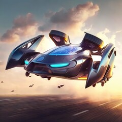 Obraz premium futuristic flying car