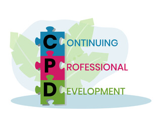 CPD - Continuing Professional Development acronym. business concept background. vector illustration concept with keywords and icons. lettering illustration with icons for web banner, flyer