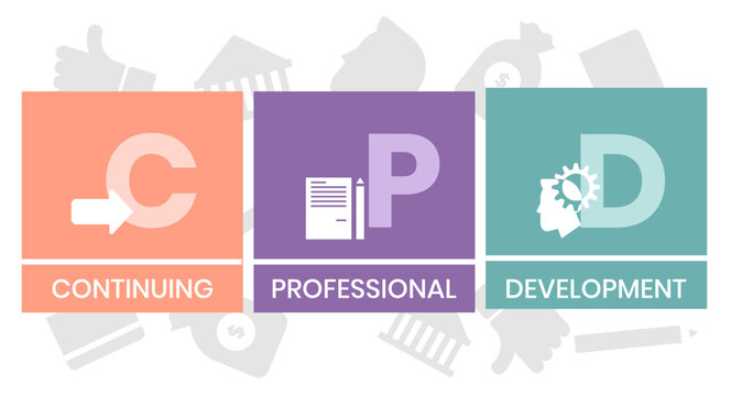CPD - Continuing Professional Development acronym. business concept background. vector illustration concept with keywords and icons. lettering illustration with icons for web banner, flyer