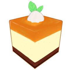 orange cream and chocolate cake