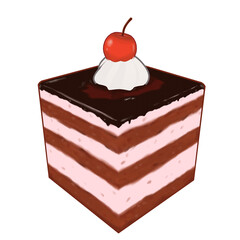 dark chocolate cake with cherry