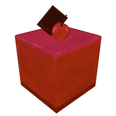 red sauce with chocolate and cherry 