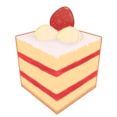 strawberry and cream cube cake