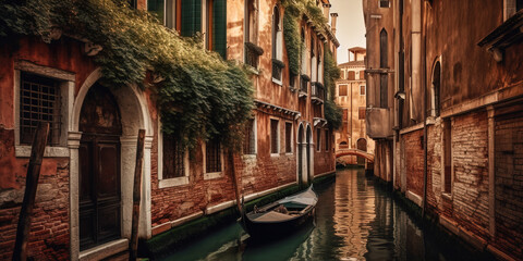 Obraz na płótnie Canvas Romantic Gondola Ride in Venedig, ai generated