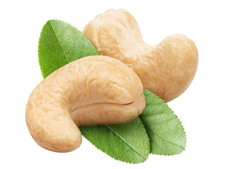 Delicious cashew nuts cut out