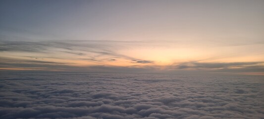 sunset and the clouds over the sky