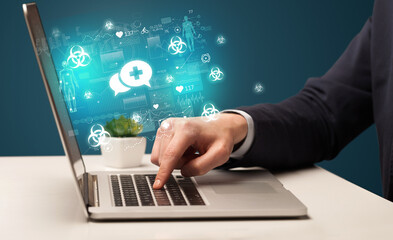 hand browsing on the internet for medical issues