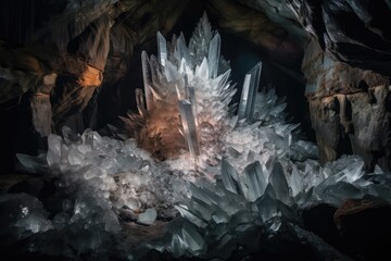 cave with intricate and delicate crystal formations, making it a photographer's dream, created with generative ai