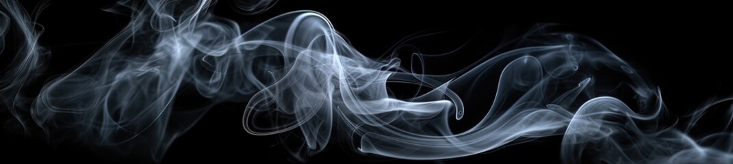 white smoke on black background banner, Generative AI