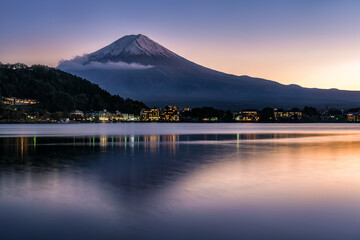Zachód słońca nad górą Fuji - obrazy, fototapety, plakaty
