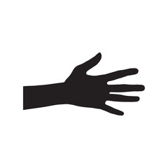 Silhouette hand isolated on white background. Hand vector.