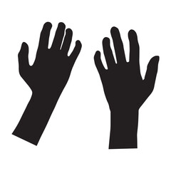 Praying silhouette hands vector illustration