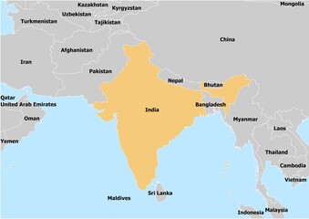 India map border infographic land atlas