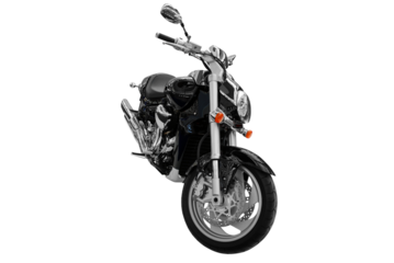 front view of black motorcycle transparent