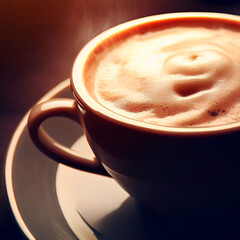 Coffee, creamy cappuccino, Generative Ai.