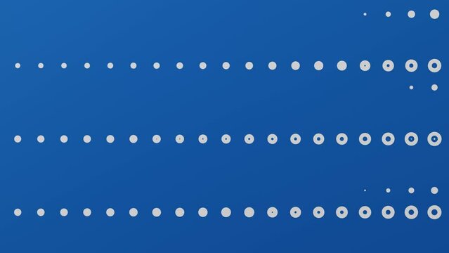 Animation of abstract blue background with gray circle pattern.