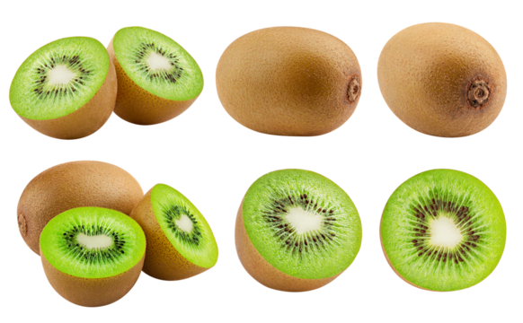 kiwi isolated on white background, full depth of field