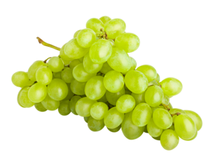 Green grape, isolated on white background, full depth of field
