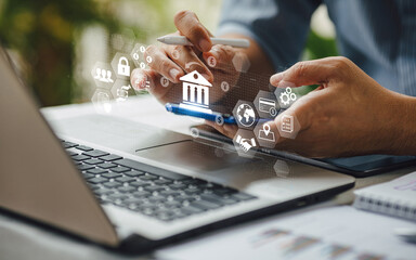 Money exchange abroad with business data ai technology. Concept for digital money transfer banking and world economic financial investment trading. 3D illustration.