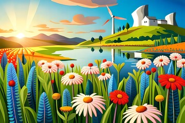 Obraz na płótnie Canvas a sustainable flower meadow, AI generated