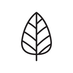 Leaf vector line icon. Leaf flat sign design. Leaf symbol isolated pictogram. UX UI icon of leave. Linear icon outline symbol