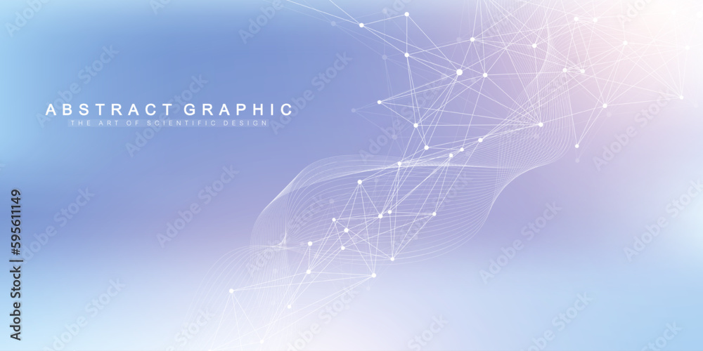 Aufkleber Global network background. Social network communication in the global business concept. Big data visualization. Internet technology. Vector illustration.