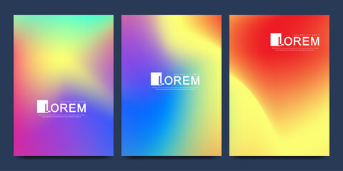 Fluid Gradient Minimal Poster Layout Template. Modern Cover Design. Abstract Flyer With Colorful Liquid Color. Vector Illustration.