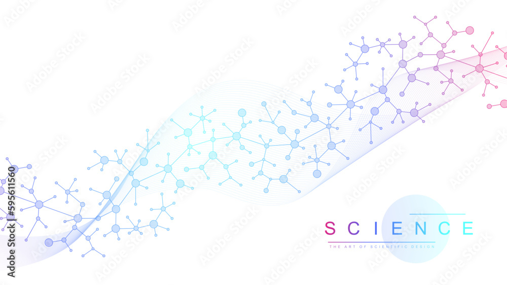 Aufkleber molecular abstract structure background. scientific vector illustration with molecule dna. medical, 