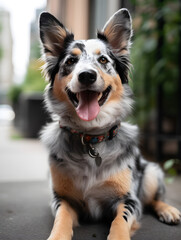 radosny, uśmiechnięty pies, portret, Generative AI