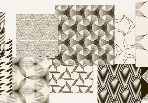 Set of Simple Retro Geometric Patterns