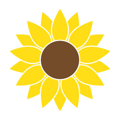 Sunflower in flat style vector isolated
