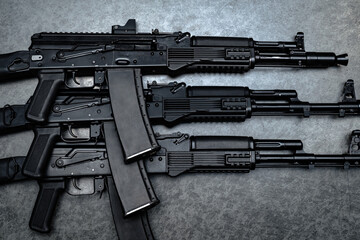 Assault weapon, ak 100 series close-up.