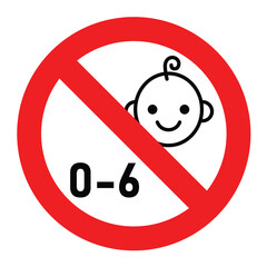 forbidden kid under 6 years old sign