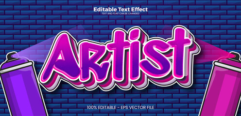 Artist editable text effect in modern trend style