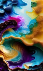 Abstract multi-colored textural liquid background