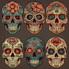 Rolgordijnen Schedel Mexican sugar skulls