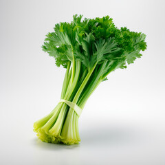Celery on white background. Generative AI.