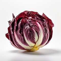 Obraz premium Radicchio on white background. Generative AI.