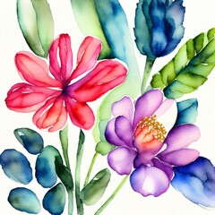 blue and yellow flowers