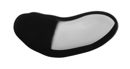 Blot of black paint on white background
