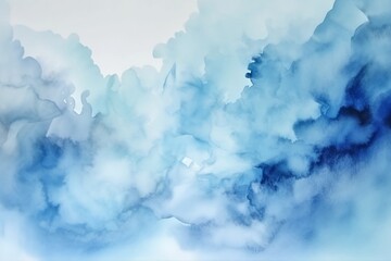 Abstract Watercolor shades, Cloudy Blue Sky Background,  Blue powder explosion, hand painted, Blue watercolor background for design elements, ai 