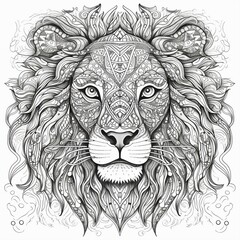 Fototapeta premium Tattoeed bodies coloring page for adult , generative ai 