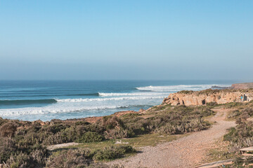 Fototapeta na wymiar Boilers surf spot, Agadir region, Morocco 