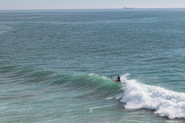 Surfing the lip in Banana Point, North Agadir, Morocco, Africa