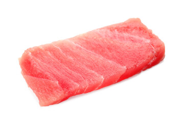 Tasty sashimi (piece of fresh raw tuna) isolated on white